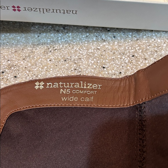 NIB WIDE CALF 8M Naturalizer Leather N5 Comfort Jodee Light Brown Riding Boots - Picture 4 of 15